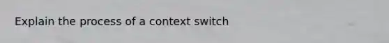 Explain the process of a context switch