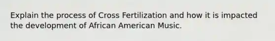 Explain the process of Cross Fertilization and how it is impacted the development of African American Music.