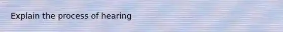 Explain the process of hearing