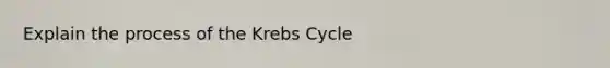 Explain the process of the Krebs Cycle