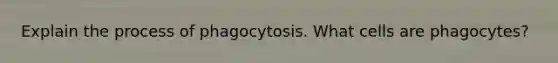 Explain the process of phagocytosis. What cells are phagocytes?