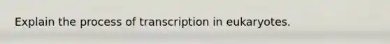 Explain the process of transcription in eukaryotes.