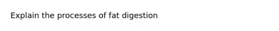 Explain the processes of fat digestion