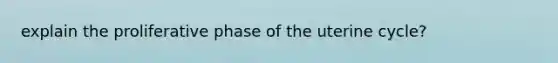 explain the proliferative phase of the uterine cycle?