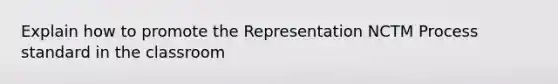 Explain how to promote the Representation NCTM Process standard in the classroom