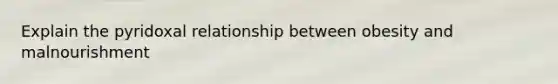 Explain the pyridoxal relationship between obesity and malnourishment