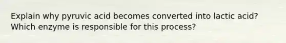 Explain why pyruvic acid becomes converted into lactic acid? Which enzyme is responsible for this process?