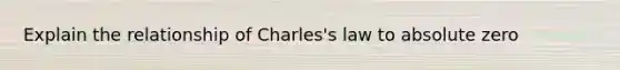 Explain the relationship of Charles's law to absolute zero