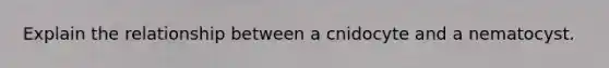 Explain the relationship between a cnidocyte and a nematocyst.