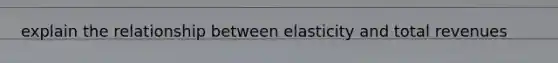 explain the relationship between elasticity and total revenues