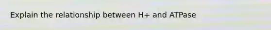 Explain the relationship between H+ and ATPase