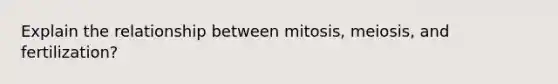 Explain the relationship between mitosis, meiosis, and fertilization?