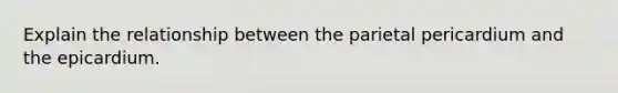 Explain the relationship between the parietal pericardium and the epicardium.