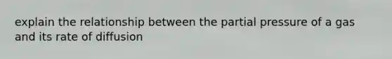 explain the relationship between the partial pressure of a gas and its rate of diffusion
