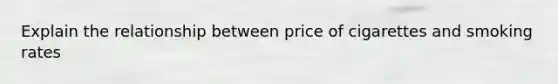 Explain the relationship between price of cigarettes and smoking rates