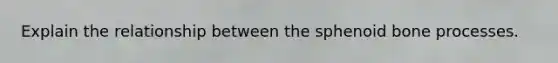Explain the relationship between the sphenoid bone processes.