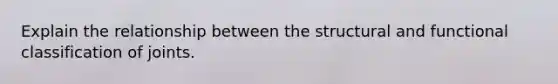 Explain the relationship between the structural and functional classification of joints.