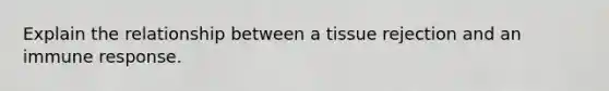 Explain the relationship between a tissue rejection and an immune response.