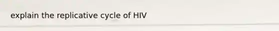 explain the replicative cycle of HIV