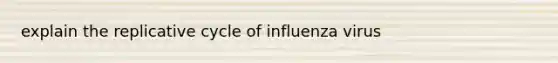 explain the replicative cycle of influenza virus