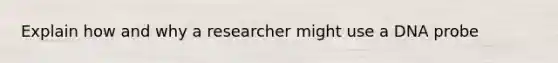 Explain how and why a researcher might use a DNA probe