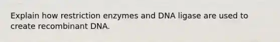 Explain how restriction enzymes and DNA ligase are used to create recombinant DNA.