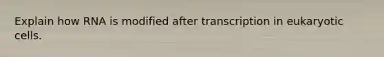 Explain how RNA is modified after transcription in eukaryotic cells.