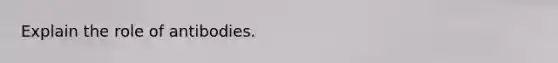Explain the role of antibodies.