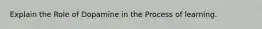 Explain the Role of Dopamine in the Process of learning.