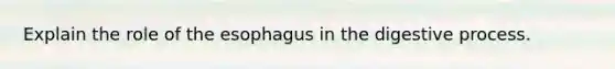 Explain the role of the esophagus in the digestive process.