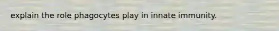 explain the role phagocytes play in innate immunity.