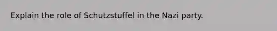 Explain the role of Schutzstuffel in the Nazi party.