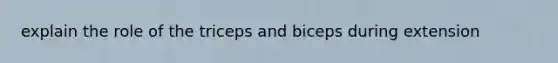 explain the role of the triceps and biceps during extension