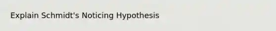 Explain Schmidt's Noticing Hypothesis