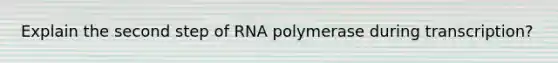 Explain the second step of RNA polymerase during transcription?