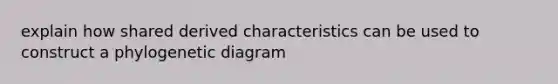 explain how shared derived characteristics can be used to construct a phylogenetic diagram