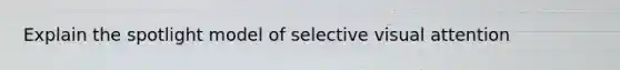 Explain the spotlight model of selective visual attention