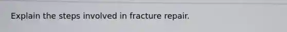 Explain the steps involved in fracture repair.