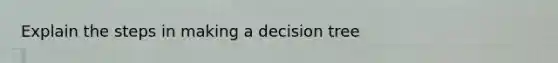 Explain the steps in making a decision tree