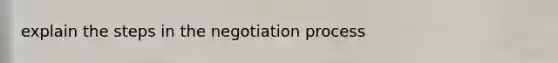 explain the steps in the negotiation process