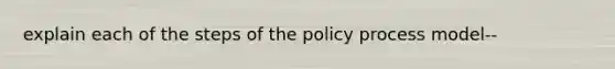 explain each of the steps of the policy process model--