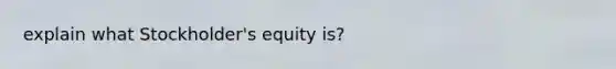 explain what Stockholder's equity is?