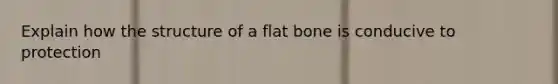 Explain how the structure of a flat bone is conducive to protection