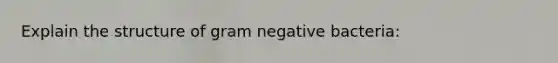 Explain the structure of gram negative bacteria: