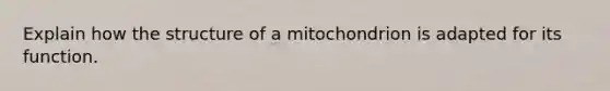 Explain how the structure of a mitochondrion is adapted for its function.