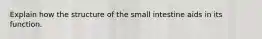 Explain how the structure of the small intestine aids in its function.