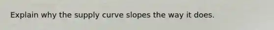 Explain why the supply curve slopes the way it does.