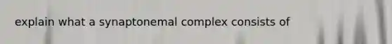 explain what a synaptonemal complex consists of