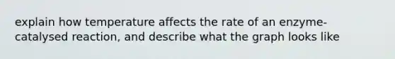 explain how temperature affects the rate of an enzyme-catalysed reaction, and describe what the graph looks like