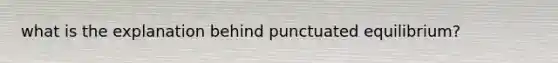 what is the explanation behind punctuated equilibrium?